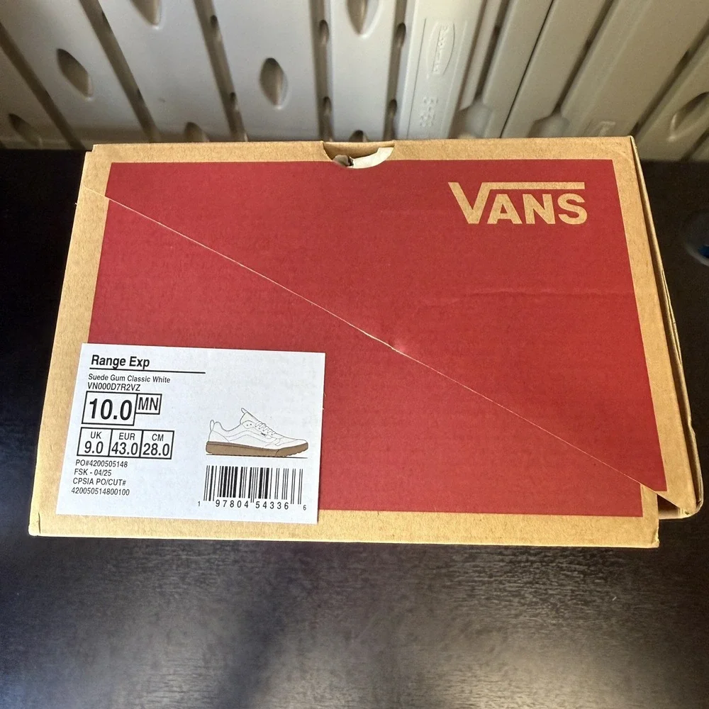 Vans Range EXP Men's Suede Sneakers Shoes White Gum Men's Size 10